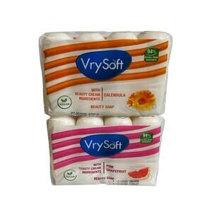 2 Packs VrySoft Beauty Soap Calendula Pink Grapefruit 4 Bars Each 8 Total VEGAN